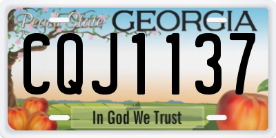GA license plate CQJ1137
