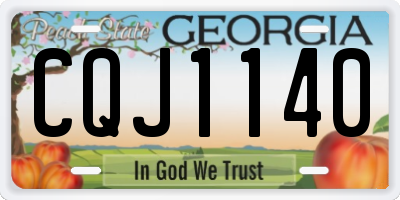 GA license plate CQJ1140