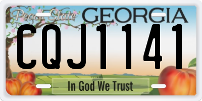 GA license plate CQJ1141