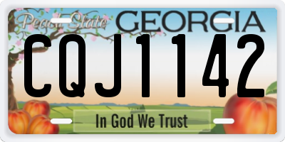 GA license plate CQJ1142