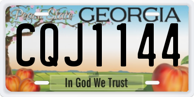 GA license plate CQJ1144