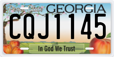 GA license plate CQJ1145