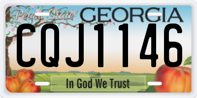 GA license plate CQJ1146