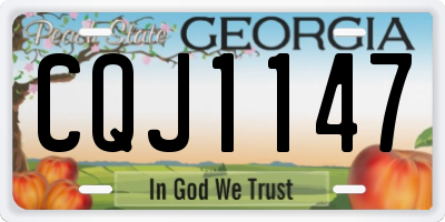 GA license plate CQJ1147