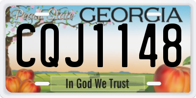 GA license plate CQJ1148