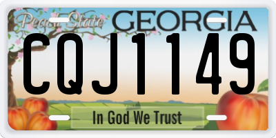 GA license plate CQJ1149