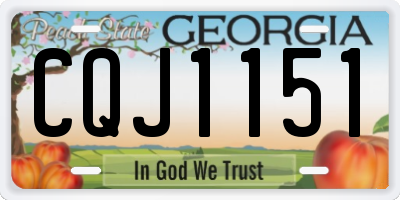 GA license plate CQJ1151