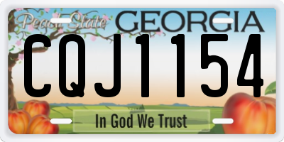 GA license plate CQJ1154