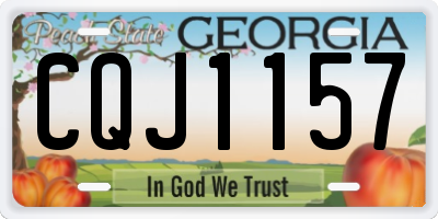 GA license plate CQJ1157