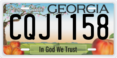 GA license plate CQJ1158