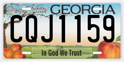 GA license plate CQJ1159