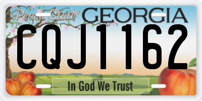 GA license plate CQJ1162