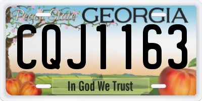 GA license plate CQJ1163