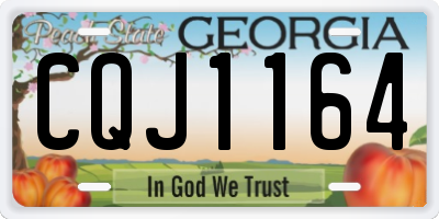 GA license plate CQJ1164