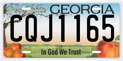 GA license plate CQJ1165