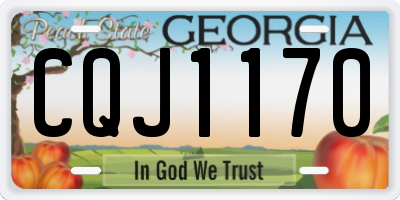GA license plate CQJ1170