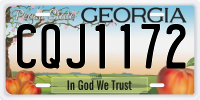 GA license plate CQJ1172