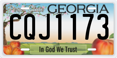 GA license plate CQJ1173