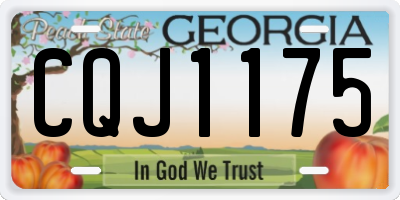 GA license plate CQJ1175