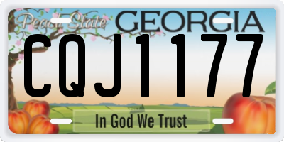 GA license plate CQJ1177