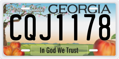 GA license plate CQJ1178