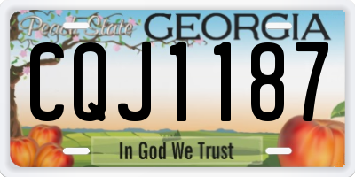 GA license plate CQJ1187