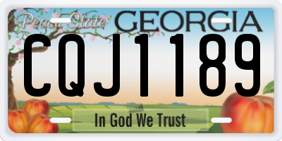 GA license plate CQJ1189