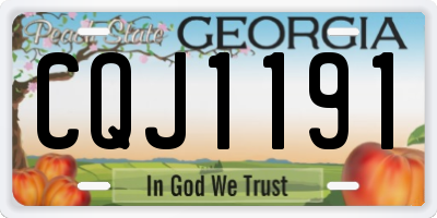 GA license plate CQJ1191