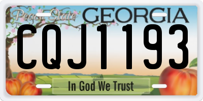 GA license plate CQJ1193