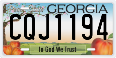 GA license plate CQJ1194