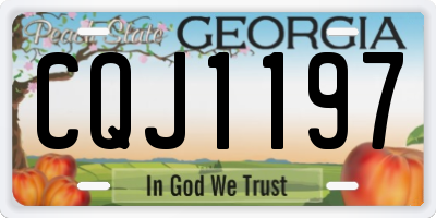 GA license plate CQJ1197