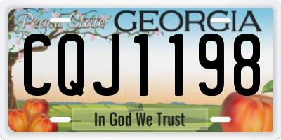 GA license plate CQJ1198