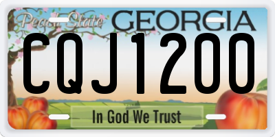 GA license plate CQJ1200