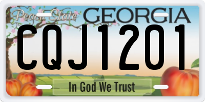 GA license plate CQJ1201