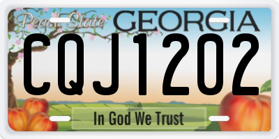 GA license plate CQJ1202
