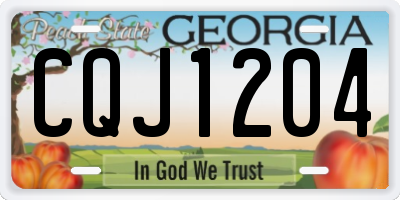 GA license plate CQJ1204