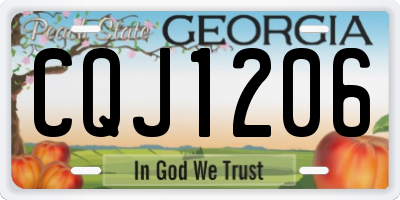 GA license plate CQJ1206