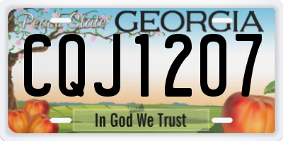 GA license plate CQJ1207