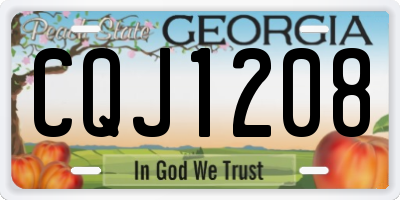 GA license plate CQJ1208