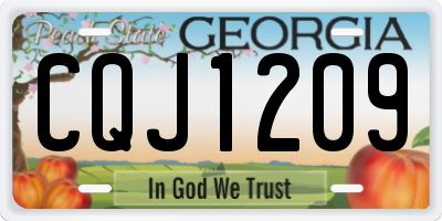 GA license plate CQJ1209