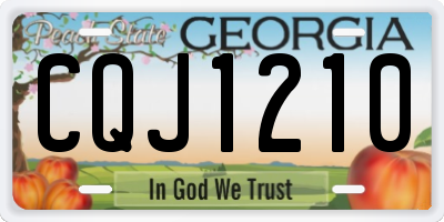 GA license plate CQJ1210