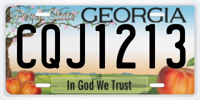 GA license plate CQJ1213