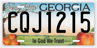 GA license plate CQJ1215