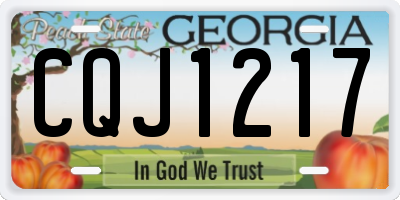 GA license plate CQJ1217