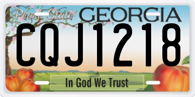 GA license plate CQJ1218