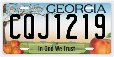 GA license plate CQJ1219