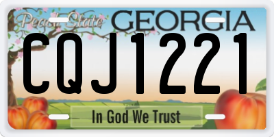 GA license plate CQJ1221