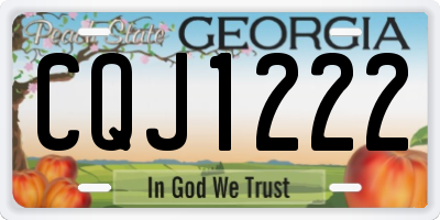 GA license plate CQJ1222