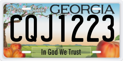 GA license plate CQJ1223