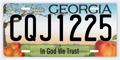 GA license plate CQJ1225